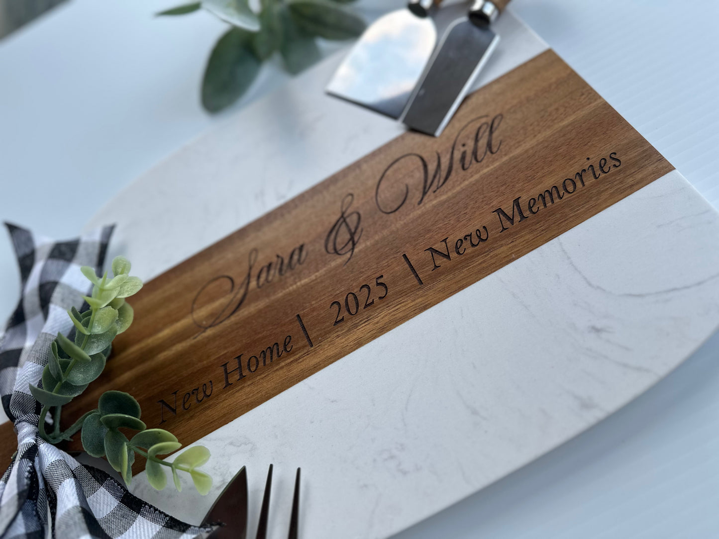 Engraved Marble Charcuterie Board