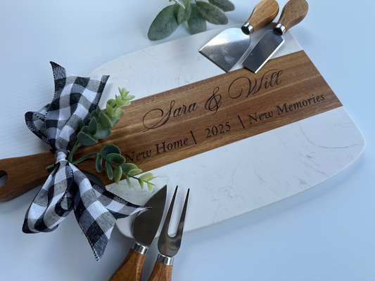Engraved Marble Charcuterie Board